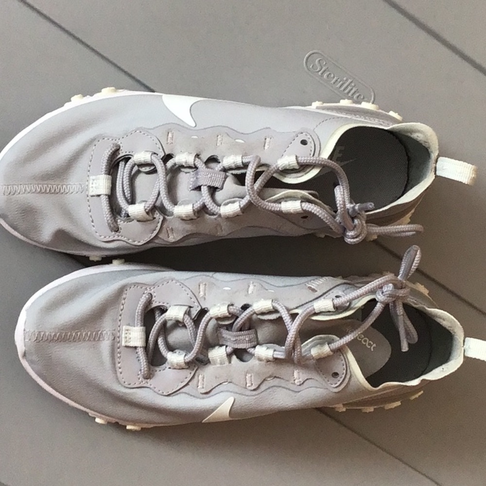 Nike React Element Light Gray Sage Green Sneakers - image 2